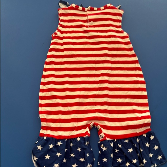 Ann Loren Red, White, and Blue Star Romper 4th of July - Picture 3 of 3